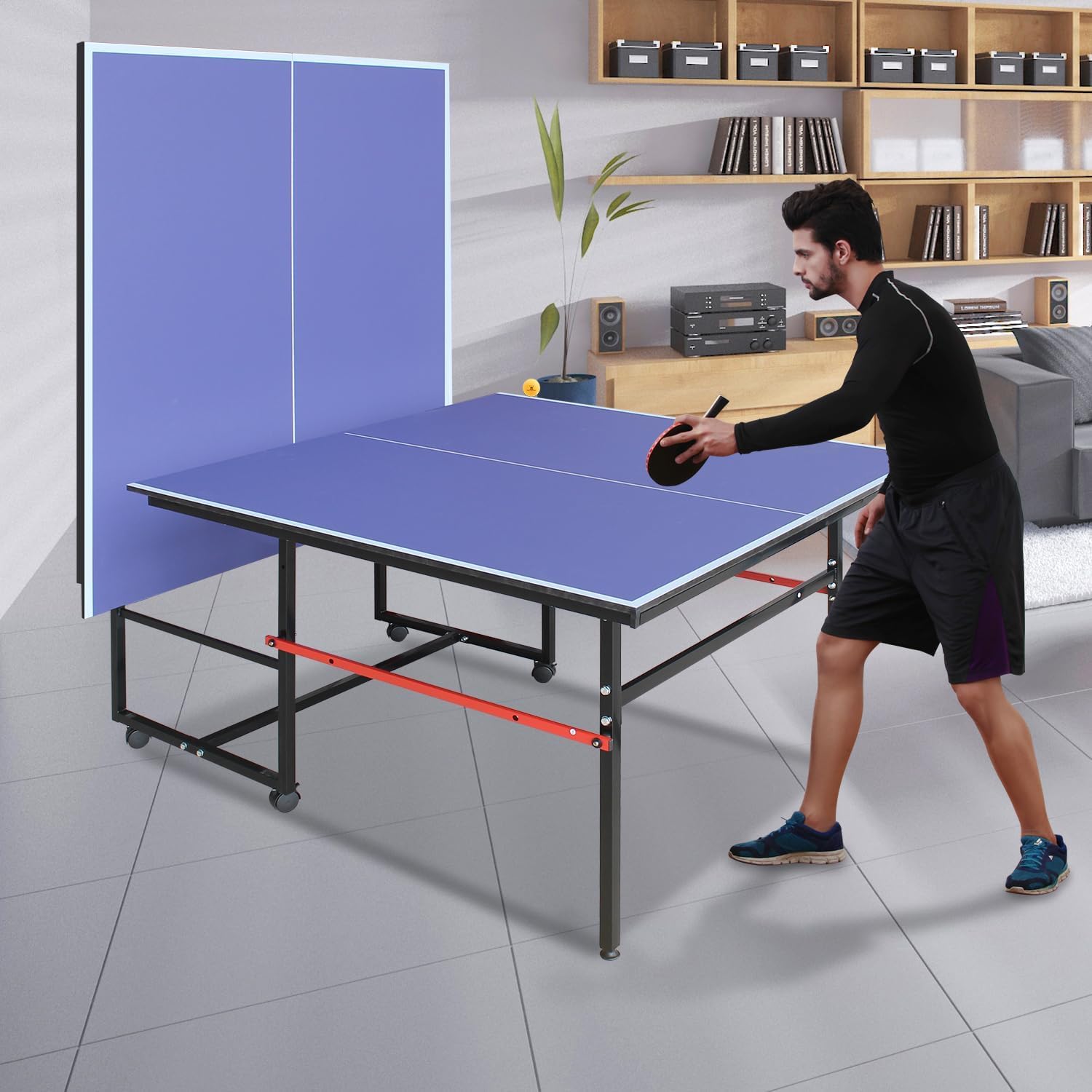8 ft Portable Ping Pong Table， - Table Tennis Video Game recension och pris