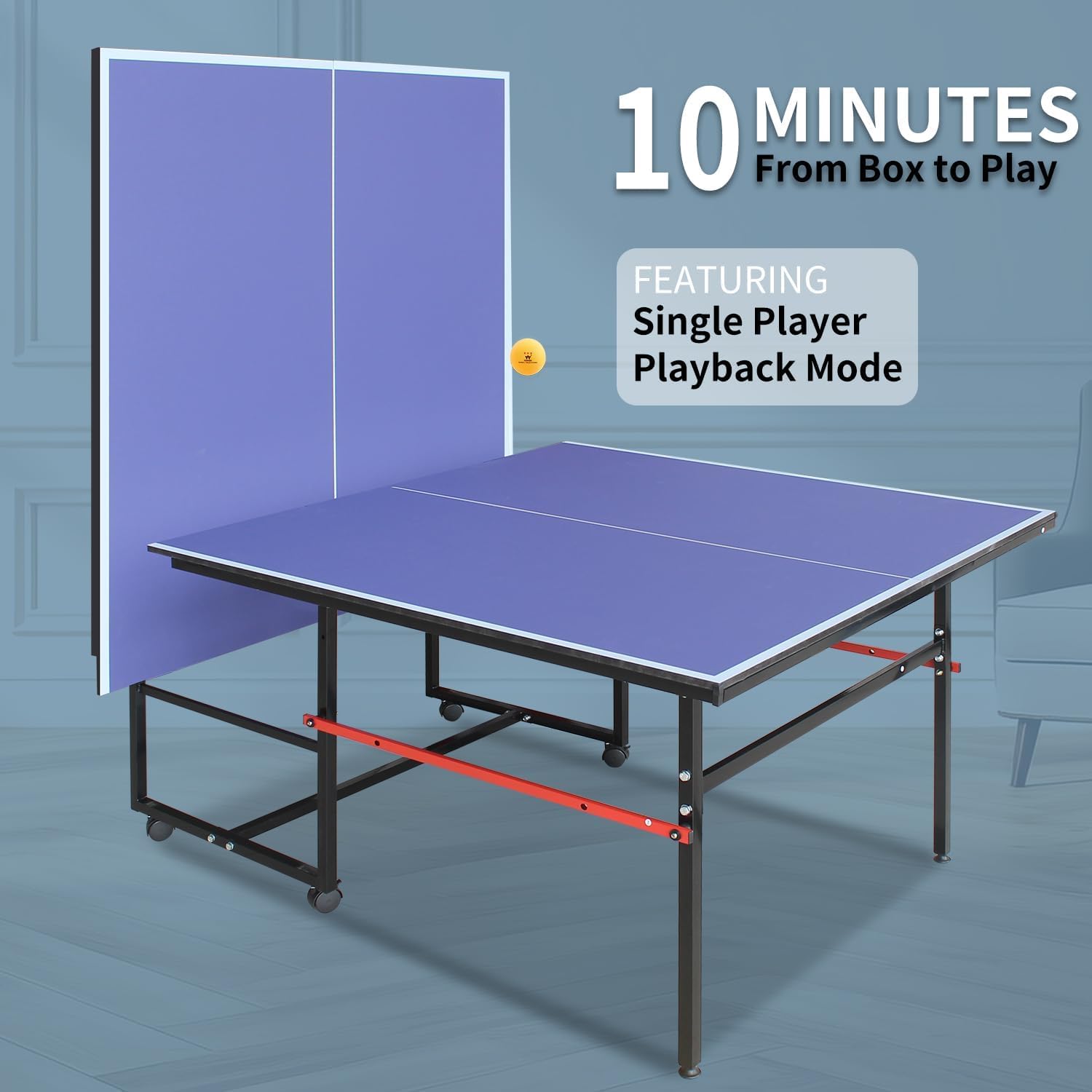 8 ft Portable Ping Pong Table， - Table Tennis Video Game recension och pris