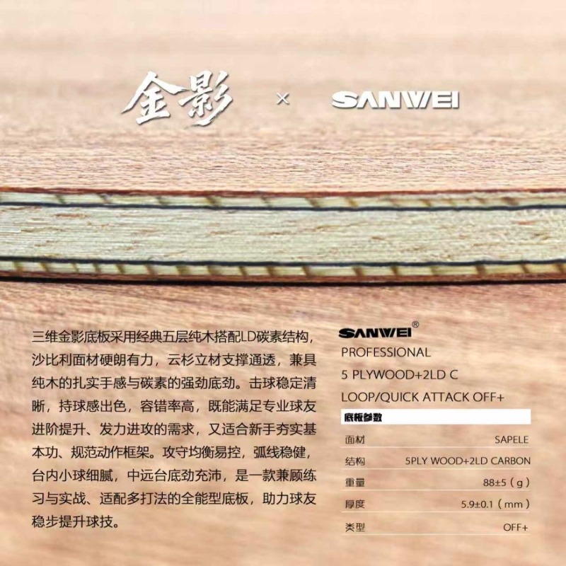 SANWEI Golden Shadow Super 75  - Stiga Carbon Blade recension och pris